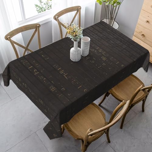 JaoXer Rechteckige Tischdecke mit antikem ägyptischen Hieroglyphen-Druck, waschbar, klassische Küchendekoration für Esstisch, Tischplatte, Party-Tischdecken von JaoXer