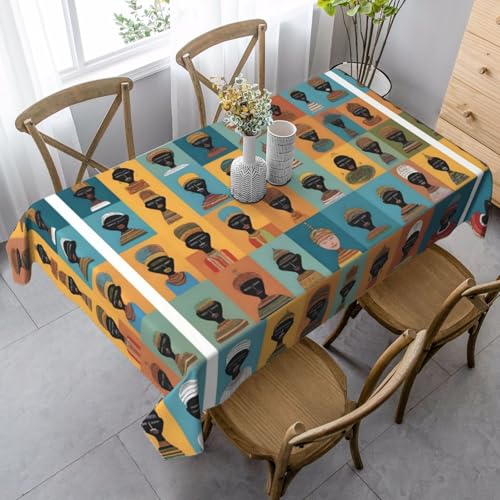 JaoXer Rechteckige Tischdecke mit kulturellen Symbolen, waschbar, klassische Küchendekoration für Esstisch, Tischplatte, Party-Tischdecken JaoXer Rechteckige Tischdecke mit kulturellen Symbolen, waschbar, klassische Küchendekoration für Esstisch, Tischplatte, Party-Tischdecken von JaoXer