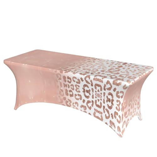 JaoXer Rechteckige Tischdecke mit rotgoldenem Glitzer-Druck, abwischbar, dehnbar, langlebig, für den Innen- und Außenbereich JaoXer Rechteckige Tischdecke mit rotgoldenem Glitzer-Druck, abwischbar, dehnbar, langlebig, für den Innen- und Außenbereich von JaoXer