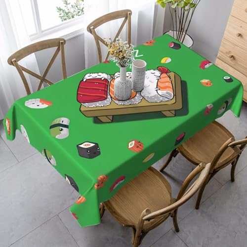 JaoXer Rechteckige Tischdecke mit schlafendem Sushi-Druck, waschbar, klassische Küchendekoration für Esstisch, Tischplatte, Party-Tischdecken JaoXer Rechteckige Tischdecke mit schlafendem Sushi-Druck, waschbar, klassische Küchendekoration für Esstisch, Tischplatte, Party-Tischdecken von JaoXer