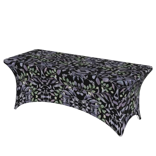 JaoXer Rechteckige Tischdecke mit violettem Salbeigrün mit Blättern, abwischbar, dehnbar, langlebig, für den Innen- und Außenbereich JaoXer Rechteckige Tischdecke mit violettem Salbeigrün mit Blättern, abwischbar, dehnbar, langlebig, für den Innen- und Außenbereich von JaoXer