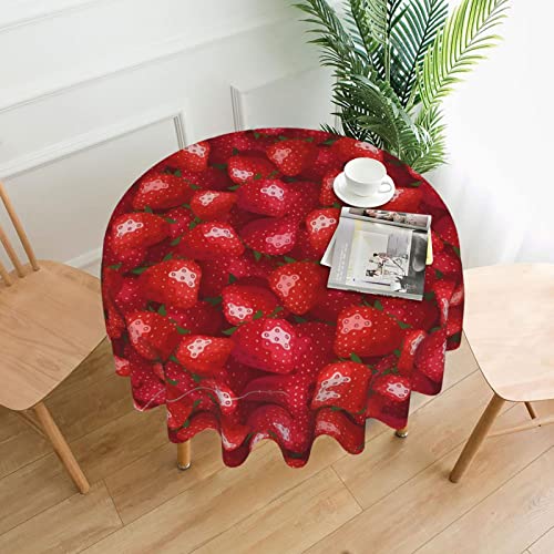 JaoXer Rote Erdbeere runde Tischdecke – Esstischabdeckung für Esszimmer, Bürotreffen und Feiertage, 152,4 cm Couchtischdecke JaoXer Rote Erdbeere runde Tischdecke – Esstischabdeckung für Esszimmer, Bürotreffen und Feiertage, 152,4 cm Couchtischdecke von JaoXer