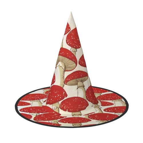 JaoXer Roter weißer Pilz-Halloween-Hut – Erwachsenenkostüm-Zubehör für Party & Maskerade, perfekt für Halloween, Karneval, Cosplay von JaoXer