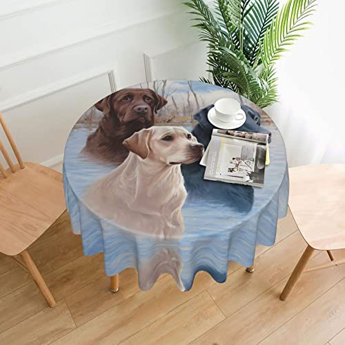 JaoXer Runde Tischdecke mit Labrador-Hunden, Esstischabdeckung für Esszimmer, Bürotreffen und Feiertage, 152,4 cm Couchtischdecke JaoXer Runde Tischdecke mit Labrador-Hunden, Esstischabdeckung für Esszimmer, Bürotreffen und Feiertage, 152,4 cm Couchtischdecke von JaoXer
