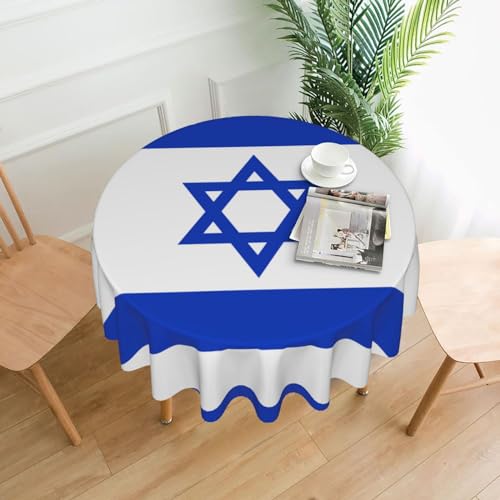 JaoXer Runde Tischdecke mit israelischer Flagge, Esstischabdeckung für Esszimmer, Bürotreffen und Feiertage, 152,4 cm Couchtischdecke JaoXer Runde Tischdecke mit israelischer Flagge, Esstischabdeckung für Esszimmer, Bürotreffen und Feiertage, 152,4 cm Couchtischdecke von JaoXer