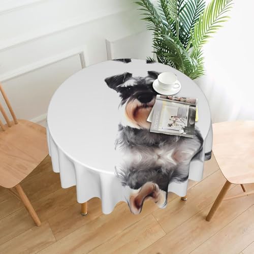 JaoXer Well-Behaved Schnauzer Runde Tischdecke – Esstischabdeckung für Esszimmer, Bürotreffen und Feiertage – 152,4 cm Couchtischdecke JaoXer Well-Behaved Schnauzer Runde Tischdecke – Esstischabdeckung für Esszimmer, Bürotreffen und Feiertage – 152,4 cm Couchtischdecke von JaoXer
