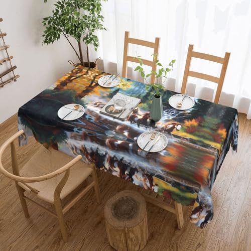 Quadratische Spitzentischdecke mit Pferden – klassische Schneiderei für Esstische, Couchtische und Urlaubspartys Quadratische Spitzentischdecke mit Pferden – klassische Schneiderei für Esstische, Couchtische und Urlaubspartys von JaoXer