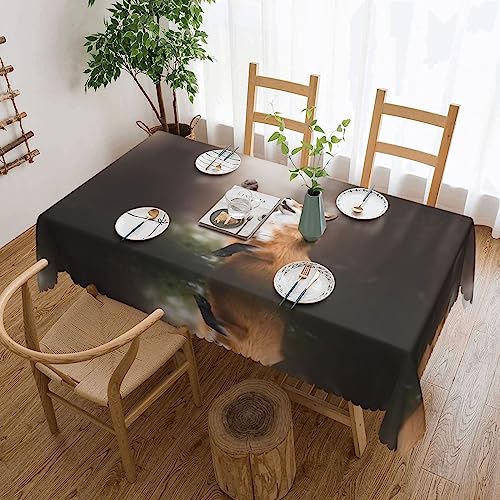 Quadratische Spitzentischdecke mit Tierfuchsmuster, klassische Schneiderei für Esstische, Couchtische und Feiertagsfeiern von JaoXer