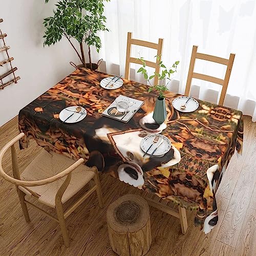 Quadratische Spitzentischdecke mit süßem Hund, klassische Schneiderei für Esstische, Couchtische und Feiertagsfeiern Quadratische Spitzentischdecke mit süßem Hund, klassische Schneiderei für Esstische, Couchtische und Feiertagsfeiern von JaoXer