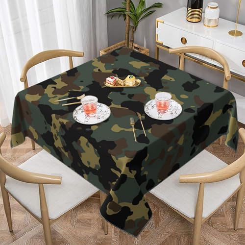 Quadratische Tischdecke mit Camouflage-Muster, perfekt für drinnen und draußen, Esstisch, Couchtisch und Bürokonferenzen Quadratische Tischdecke mit Camouflage-Muster, perfekt für drinnen und draußen, Esstisch, Couchtisch und Bürokonferenzen von JaoXer
