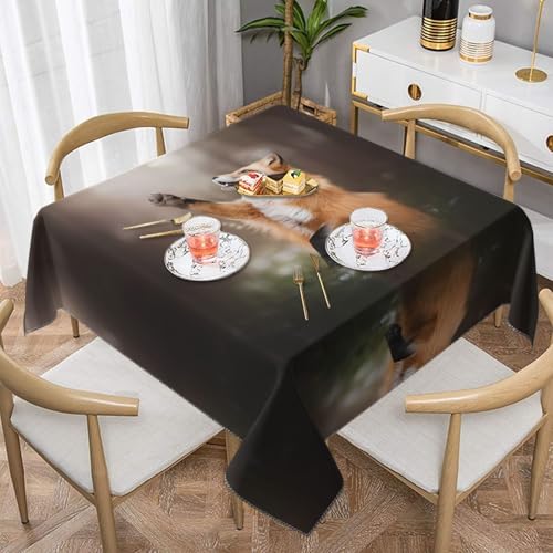 Quadratische Tischdecke mit Tierfuchsmuster, perfekt für drinnen und draußen, Esstisch, Couchtisch und Bürokonferenzen Quadratische Tischdecke mit Tierfuchsmuster, perfekt für drinnen und draußen, Esstisch, Couchtisch und Bürokonferenzen von JaoXer