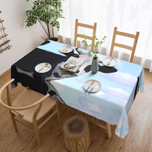 Quadratische Tischdecke mit niedlicher Kuhspitze – klassische Schneiderei für Esstische, Couchtische und Feiertagsfeiern Quadratische Tischdecke mit niedlicher Kuhspitze – klassische Schneiderei für Esstische, Couchtische und Feiertagsfeiern von JaoXer