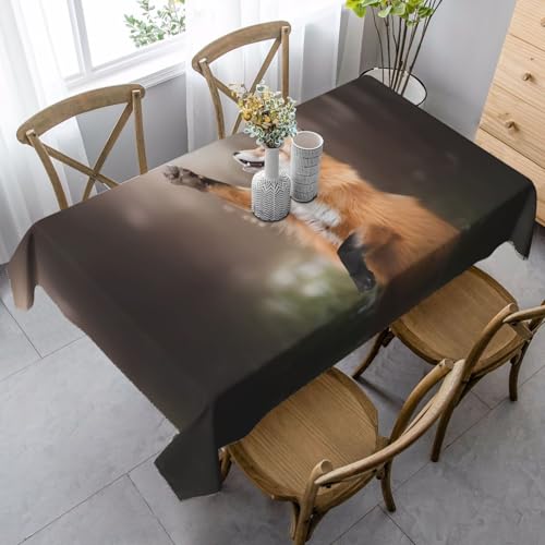 Rechteckige Tischdecke mit Tierfuchsmuster, waschbar, klassische Küchendekoration für Esstisch, Tischplatte, Party-Tischdecken Rechteckige Tischdecke mit Tierfuchsmuster, waschbar, klassische Küchendekoration für Esstisch, Tischplatte, Party-Tischdecken von JaoXer