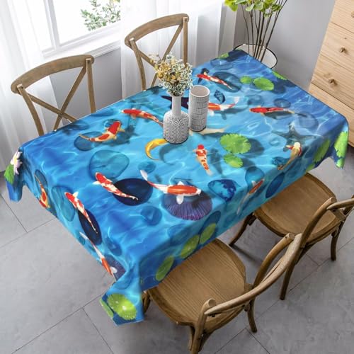 Rechteckige Tischdecke mit japanischem Karpfen-Druck, waschbar, klassische Küchendekoration für Esstisch, Tischplatte, Party-Tischdecken Rechteckige Tischdecke mit japanischem Karpfen-Druck, waschbar, klassische Küchendekoration für Esstisch, Tischplatte, Party-Tischdecken von JaoXer