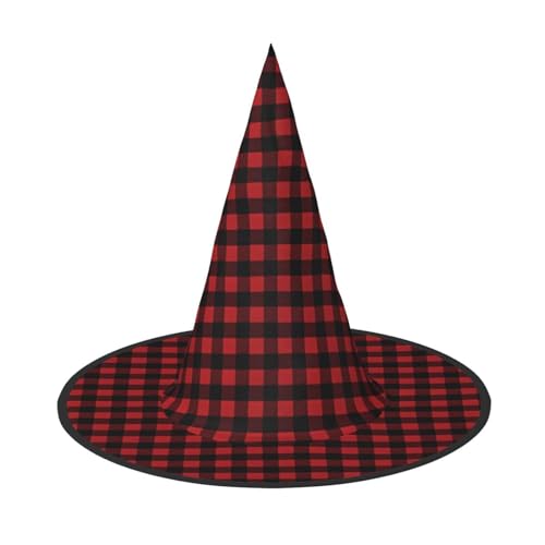 Roter schwarzer Büffelkaro Karomuster Halloween Hut - Erwachsenenkostüm-Zubehör für Party & Maskerade, perfekt für Halloween, Karneval, Cosplay Roter schwarzer Büffelkaro Karomuster Halloween Hut - Erwachsenenkostüm-Zubehör für Party & Maskerade, perfekt für Halloween, Karneval, Cosplay von JaoXer
