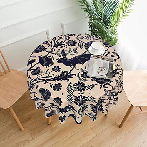 Runde Tischdecke mit Fledermausmuster, Esstischabdeckung für Esszimmer, Bürotreffen und Feiertage, 152,4 cm Couchtischdecke von JaoXer