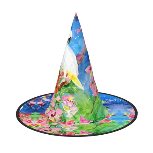 Schöner Kakadu-Vogel-Blumen-Halloween-Hut – Erwachsenenkostüm-Zubehör für Party & Maskerade, perfekt für Halloween, Karneval, Cosplay Schöner Kakadu-Vogel-Blumen-Halloween-Hut – Erwachsenenkostüm-Zubehör für Party & Maskerade, perfekt für Halloween, Karneval, Cosplay von JaoXer