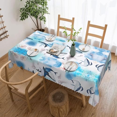 Tischdecke mit Meereswal und Quallen, quadratisch, Spitze, klassische Schneiderei für Esstische, Couchtische und Feiertagsfeiern Tischdecke mit Meereswal und Quallen, quadratisch, Spitze, klassische Schneiderei für Esstische, Couchtische und Feiertagsfeiern von JaoXer