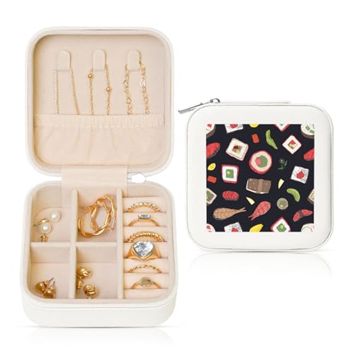 Weiße quadratische Leder-Schmuckschatulle – tragbare japanische Sushi-Aufbewahrung für Frauen, ideales Geburtstags- und Valentinstagsgeschenk Weiße quadratische Leder-Schmuckschatulle – tragbare japanische Sushi-Aufbewahrung für Frauen, ideales Geburtstags- und Valentinstagsgeschenk von JaoXer