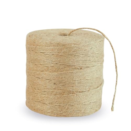 JaoZuyard 2 mm natürliche Jute-Schnur, 350 m lang, Juteseil für Basteln, Pflanzen, Gartenarbeit, Geschenk, Weihnachten, handgefertigte Kunst, Verpackung, Schnur, Häkeln, Stricken, DIY, Heimdekoration von JaoZuyard
