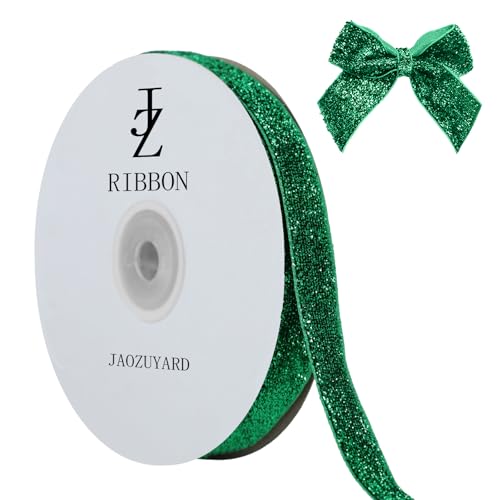 JaoZuyard Grünes Glitzerband, 1,27 cm x 9,1 m, Glitzerbänder für Basteln, Weihnachtsbaum, Geschenkverpackung, Urlaub, Geburtstag, Dekoration, Geschenkverpackung, DIY, Schleifenherstellung JaoZuyard Grünes Glitzerband, 1,27 cm x 9,1 m, Glitzerbänder für Basteln, Weihnachtsbaum, Geschenkverpackung, Urlaub, Geburtstag, Dekoration, Geschenkverpackung, DIY, Schleifenherstellung von JaoZuyard