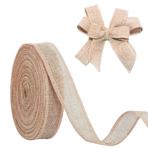 JaoZuyard Juteband, 2,5 cm x 20 m, natürliches Leinen, gewebtes Band, DIY, handgefertigt, Drahtrand, Produktionskranz, Urlaubsdekoration für Geschenkverpackungen, Jute-Leinenbänder JaoZuyard Juteband, 2,5 cm x 20 m, natürliches Leinen, gewebtes Band, DIY, handgefertigt, Drahtrand, Produktionskranz, Urlaubsdekoration für Geschenkverpackungen, Jute-Leinenbänder von JaoZuyard