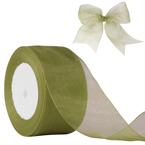 JaoZuyard Organza-Chiffon-Band, 5,1 cm x 45,7 m, durchscheinendes Band für Blumenstoff, für Hochzeitseinladungen, Brautsträuße, Party-Dekoration, Geschenkverpackung, Schleifenherstellung von JaoZuyard
