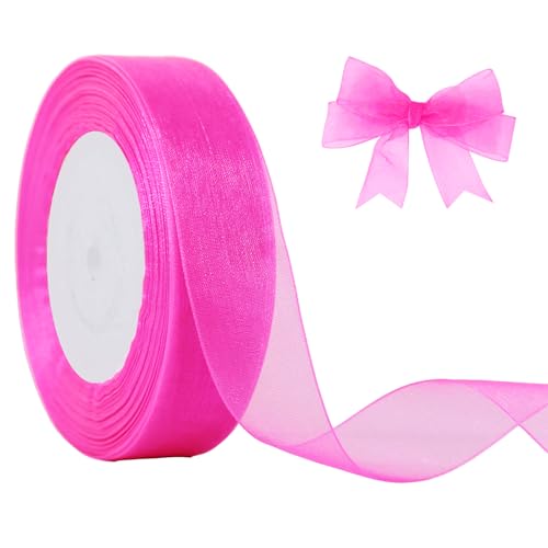 JaoZuyard Organza-Chiffonband, 2,5 cm x 45,7 m, durchsichtiges Band für Blumenstoff, für Hochzeitseinladungen, Brautsträuße, Party-Dekoration, Geschenkverpackung, Schleifenherstellung JaoZuyard Organza-Chiffonband, 2,5 cm x 45,7 m, durchsichtiges Band für Blumenstoff, für Hochzeitseinladungen, Brautsträuße, Party-Dekoration, Geschenkverpackung, Schleifenherstellung von JaoZuyard