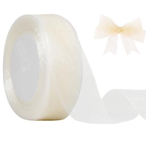 JaoZuyard Organza-Chiffonband, 3,8 cm x 45,7 m, durchscheinendes Band für Blumenstoff für Hochzeitseinladungen, Brautsträuße, Party-Dekoration, Geschenkverpackung, Schleifenherstellung von JaoZuyard