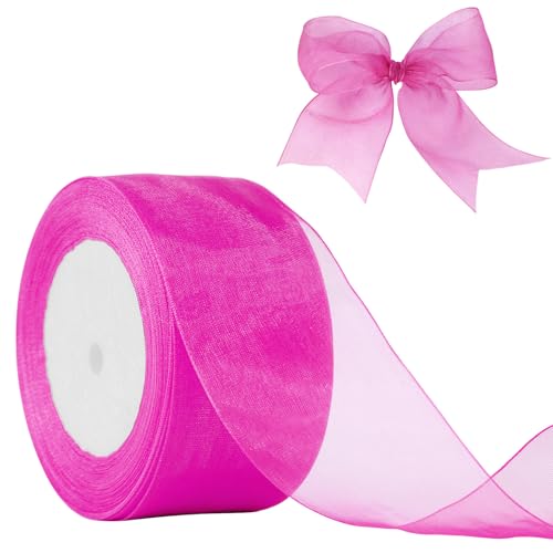 JaoZuyard Organza-Chiffonband, 5,1 cm x 45,7 m, durchscheinendes Band für Blumenstoff für Hochzeitseinladungen, Brautsträuße, Party-Dekoration, Geschenkverpackung, Schleifenherstellung von JaoZuyard