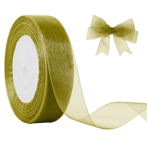 JaoZuyard Organza-Chiffonband, transparent, 2,5 cm x 45,7 m, Salbeigrün für Blumenstoff, für Hochzeitseinladungen, Brautsträuße, Party-Dekoration, Geschenkverpackung, Schleifenherstellung JaoZuyard Organza-Chiffonband, transparent, 2,5 cm x 45,7 m, Salbeigrün für Blumenstoff, für Hochzeitseinladungen, Brautsträuße, Party-Dekoration, Geschenkverpackung, Schleifenherstellung von JaoZuyard