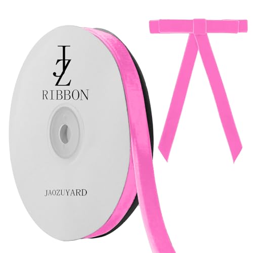 JaoZuyard Pinkes Samtband, 0,9 cm x 9,1 m, Samtband für Geschenkverpackungen, Weihnachtsdekoration, Basteln, Kränze, Zubehör, kontinuierliche Urlaubsdekoration JaoZuyard Pinkes Samtband, 0,9 cm x 9,1 m, Samtband für Geschenkverpackungen, Weihnachtsdekoration, Basteln, Kränze, Zubehör, kontinuierliche Urlaubsdekoration von JaoZuyard