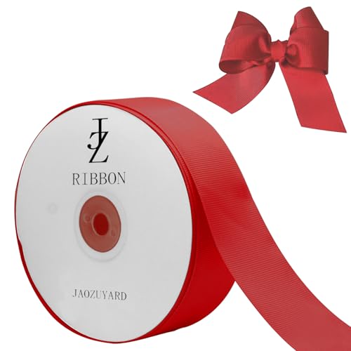 JaoZuyard Rotes Ripsband, 3,8 cm x 45,7 m, rotes Ripsband für Bastelarbeiten, Geschenkverpackungen, Haarschmuck, Hochzeitsdekoration, Nähen und Schleifen, Urlaubsdekoration, Geschenkbänder JaoZuyard Rotes Ripsband, 3,8 cm x 45,7 m, rotes Ripsband für Bastelarbeiten, Geschenkverpackungen, Haarschmuck, Hochzeitsdekoration, Nähen und Schleifen, Urlaubsdekoration, Geschenkbänder von JaoZuyard