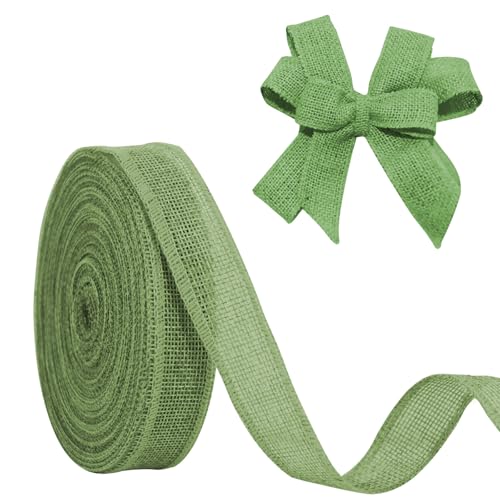 JaoZuyard Sage Green Juteband, 2,5 cm x 20 m, natürliches Leinen, gewebtes Band, DIY, handgefertigt, Drahtrand, Produktionskranz, Urlaubsdekoration, Geschenkverpackung, Jute-Leinenbänder JaoZuyard Sage Green Juteband, 2,5 cm x 20 m, natürliches Leinen, gewebtes Band, DIY, handgefertigt, Drahtrand, Produktionskranz, Urlaubsdekoration, Geschenkverpackung, Jute-Leinenbänder von JaoZuyard