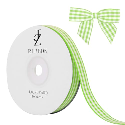 JaoZuyard Salbeigrünes Gingham-Band, 0,95 cm x 45,7 m, kariertes Band, Polyester, gewebter Rand, Blumenstoff für Hochzeitseinladungen, Brautsträuße, Party-Dekoration, Geschenkverpackung JaoZuyard Salbeigrünes Gingham-Band, 0,95 cm x 45,7 m, kariertes Band, Polyester, gewebter Rand, Blumenstoff für Hochzeitseinladungen, Brautsträuße, Party-Dekoration, Geschenkverpackung von JaoZuyard