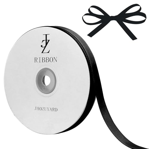JaoZuyard Schwarzes Ripsband, 0,9 cm x 45,7 m, schwarzes Ripsband für Bastelarbeiten, Geschenkverpackungen, Haar-Accessoires, Hochzeitsdekoration, Nähen und Schleifen, Urlaubsdekoration JaoZuyard Schwarzes Ripsband, 0,9 cm x 45,7 m, schwarzes Ripsband für Bastelarbeiten, Geschenkverpackungen, Haar-Accessoires, Hochzeitsdekoration, Nähen und Schleifen, Urlaubsdekoration von JaoZuyard