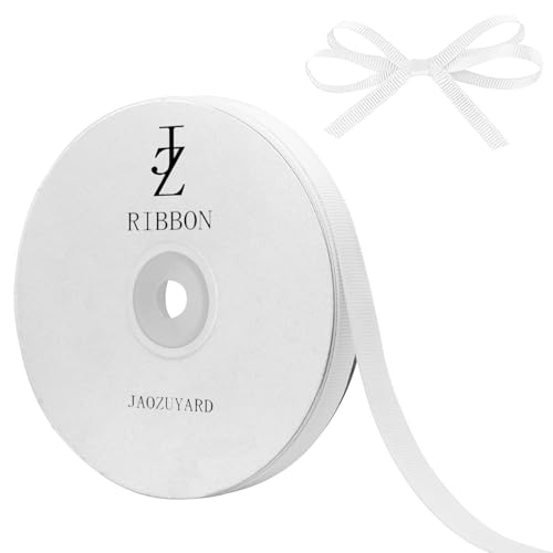 JaoZuyard Weißes Ripsband, 0,9 cm x 45,7 m, weißes Ripsband für Bastelarbeiten, Geschenkverpackungen, Haar-Accessoires, Hochzeitsdekoration, Nähen und Schleifen, Urlaubsdekoration, Geschenkbänder JaoZuyard Weißes Ripsband, 0,9 cm x 45,7 m, weißes Ripsband für Bastelarbeiten, Geschenkverpackungen, Haar-Accessoires, Hochzeitsdekoration, Nähen und Schleifen, Urlaubsdekoration, Geschenkbänder von JaoZuyard