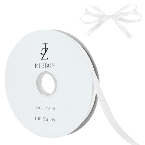 JaoZuyard Weißes Ripsband, 1,27 cm x 91,4 m, weißes Ripsband für Bastelarbeiten, Geschenkverpackungen, Haar-Accessoires, Hochzeitsdekoration, Nähen und Schleifen, Urlaubsdekoration, Geschenkbänder JaoZuyard Weißes Ripsband, 1,27 cm x 91,4 m, weißes Ripsband für Bastelarbeiten, Geschenkverpackungen, Haar-Accessoires, Hochzeitsdekoration, Nähen und Schleifen, Urlaubsdekoration, Geschenkbänder von JaoZuyard