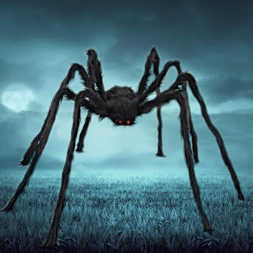 1.5m Haarige Spinne, Outdoor-Dekorationen, Halloween Outdoor Deko Gruselige Riesige Spinne, Gefälschte Große Spinne, Gruselige Spinnen, Requisiten für Halloween, Hofdekorationen von Jaoucue