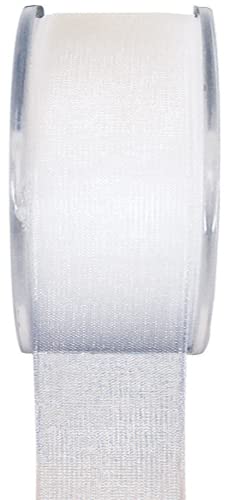 Organzaband Schleifenband Geschenkband 3/7/15/25/40 mm (Größe 40mm x 20m - Farbe Weiß) von Jaow