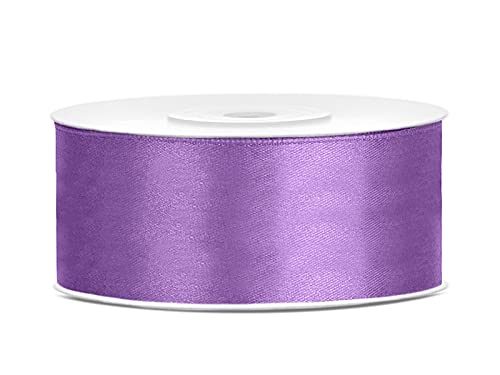 Satinband Polyester Schleifenband Seidenband Geschenkband 6/12/25/38/50/100 mm x 25 m (Größe 25mm x 25m - Farbe Lavendel) von Jaow