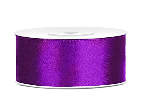 Satinband Polyester Schleifenband Seidenband Geschenkband 6/12/25/38/50/100 mm x 25 m (Größe 38mm x 25m - Farbe Violett) von Jaow