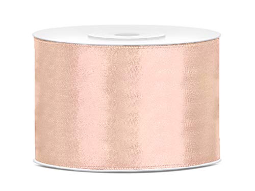 Satinband Polyester Schleifenband Seidenband Geschenkband 6/12/25/38/50/100 mm x 25 m (Größe 50mm x 25m - Farbe Hell Pfirsich) von Jaow