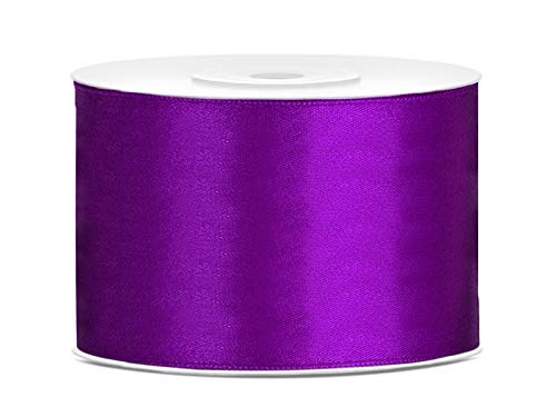 Satinband Polyester Schleifenband Seidenband Geschenkband 6/12/25/38/50/100 mm x 25 m (Größe 50mm x 25m - Farbe Violett) von Jaow