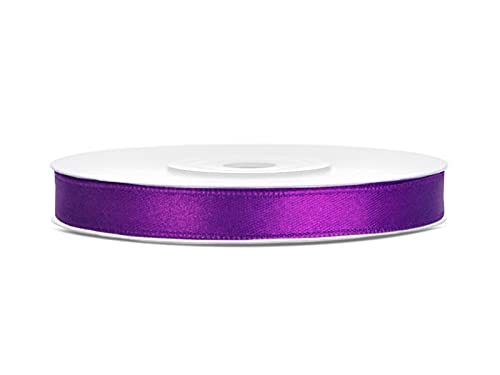 Satinband Polyester Schleifenband Seidenband Geschenkband 6/12/25/38/50/100 mm x 25 m (Größe 6mm x 25m - Farbe Violett) von Jaow