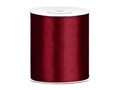 Satinband Polyester Schleifenband Seidenband Geschenkband 6/12/25/38/50/100 mm x 25 m (Größe 100mm x 25m - Farbe Bordeaux) von Jaow