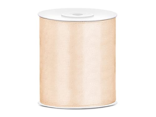 Satinband Polyester Schleifenband Seidenband Geschenkband 6/12/25/38/50/100 mm x 25 m (Größe 100mm x 25m - Farbe Creme) von Jaow