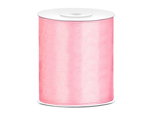 Satinband Polyester Schleifenband Seidenband Geschenkband 6/12/25/38/50/100 mm x 25 m (Größe 100mm x 25m - Farbe Hellrosa) von Jaow