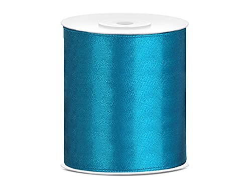 Satinband Polyester Schleifenband Seidenband Geschenkband 6/12/25/38/50/100 mm x 25 m (Größe 100mm x 25m - Farbe Türkisfarbenen) von Jaow