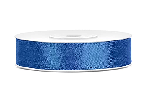 Satinband Polyester Schleifenband Seidenband Geschenkband 6/12/25/38/50/100 mm x 25 m (Größe 12mm x 25m - Farbe Königsblau) von Jaow